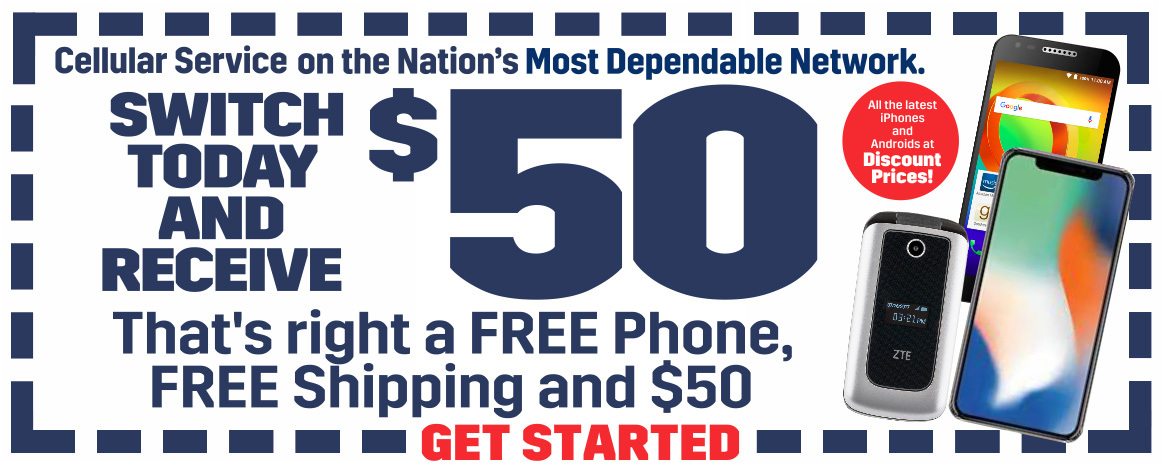 FREE Phone, FREE Shipping and $50